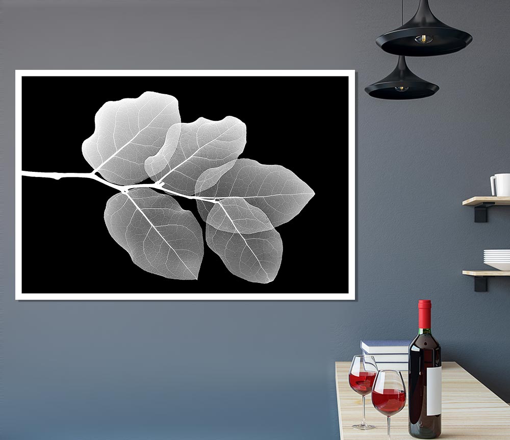 Winter Leaf Print Poster Wall Art