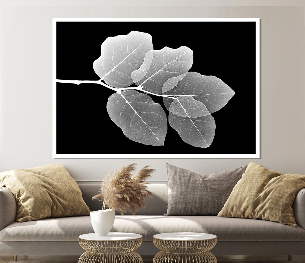 Winter Leaf Print Poster Wall Art