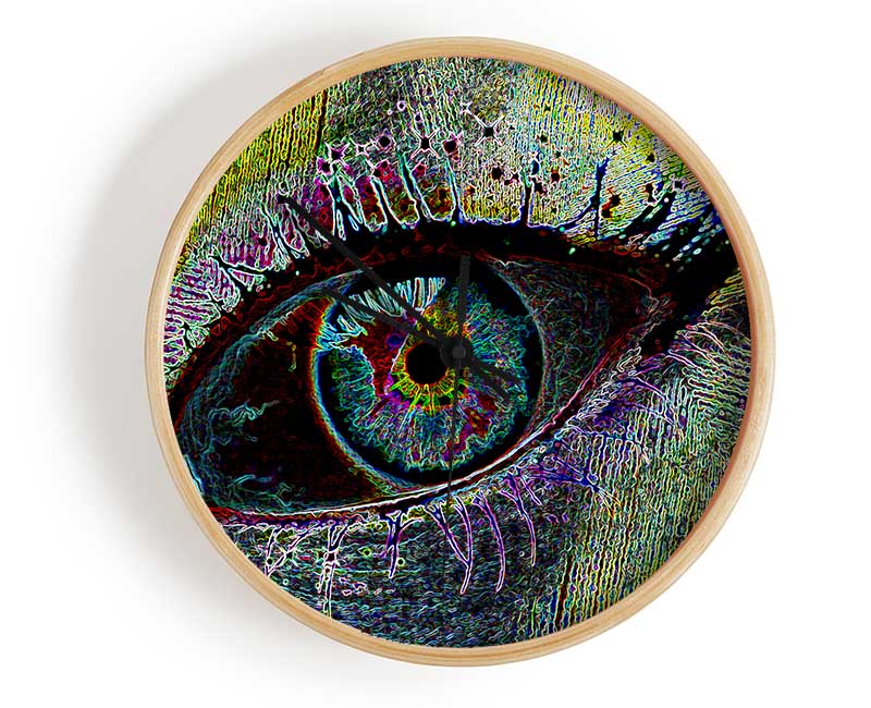 Psychedelic Peacock Eye Clock - Wallart-Direct UK