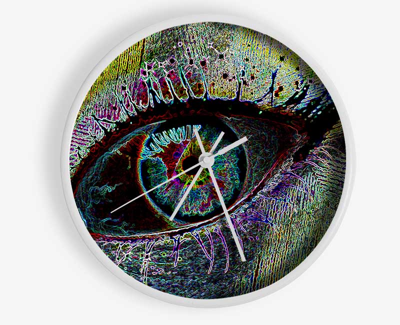 Psychedelic Peacock Eye Clock - Wallart-Direct UK