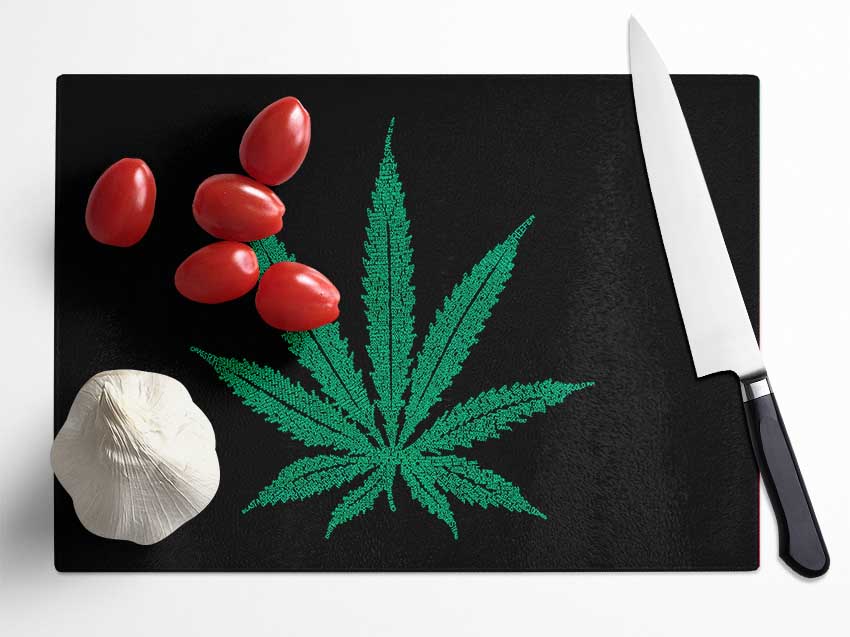 Ganja Leaf Glass Chopping Board