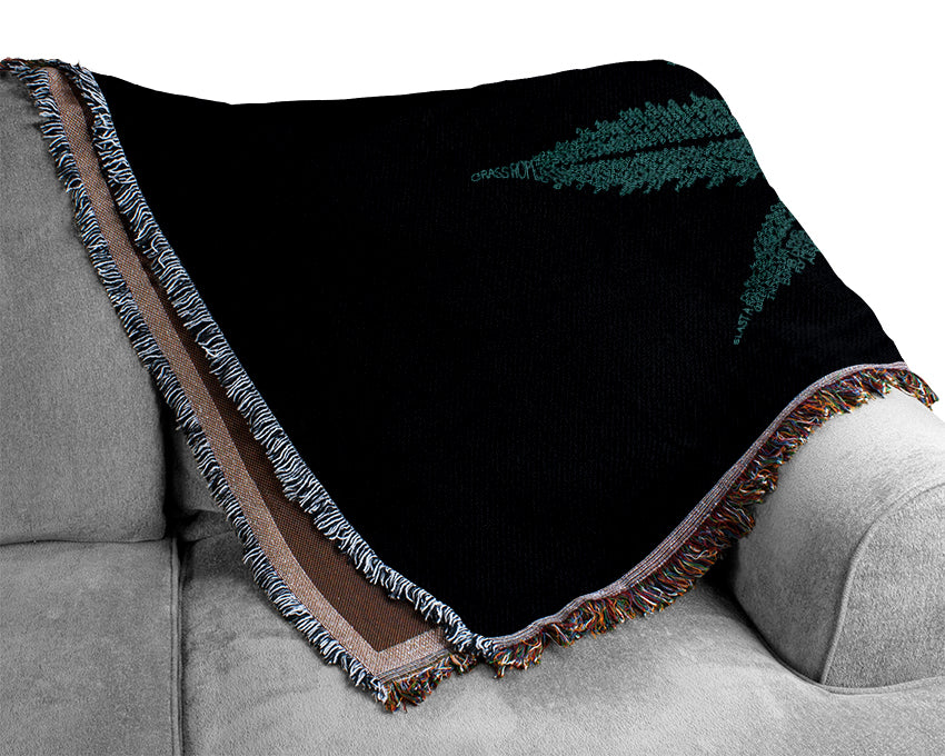 Ganja Leaf Woven Blanket