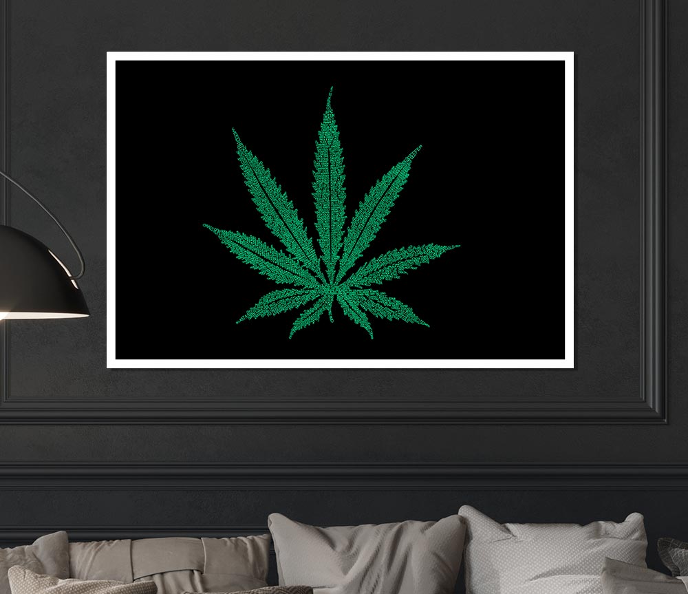 Ganja Leaf Print Poster Wall Art