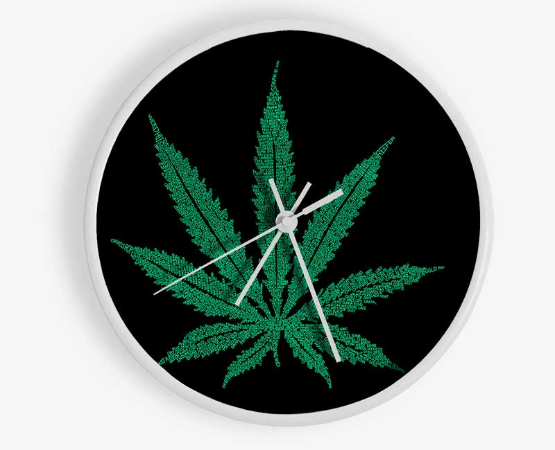 Ganja Leaf Clock - Wallart-Direct UK