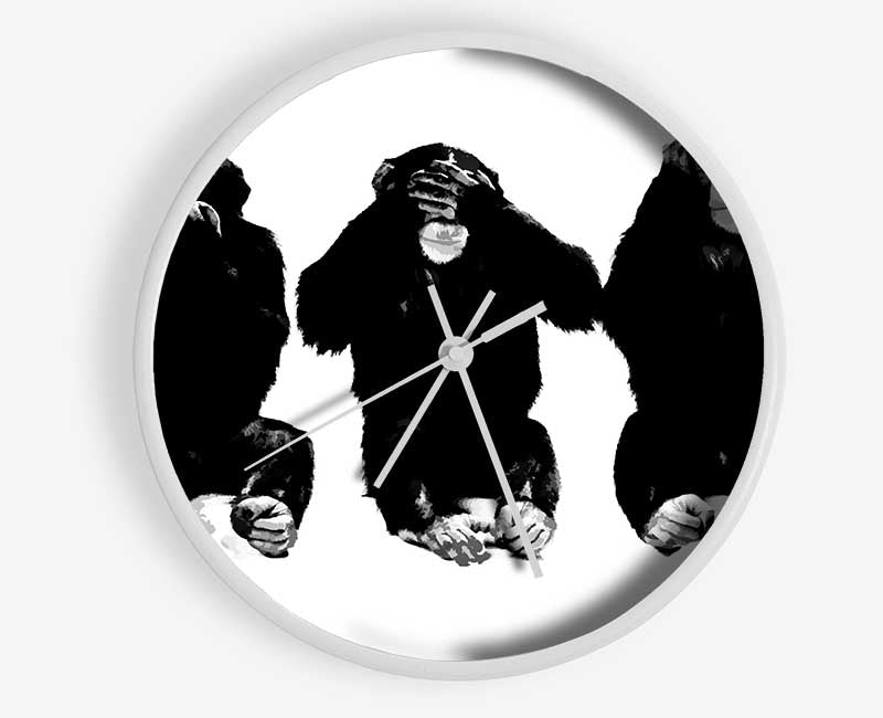 Speak No Evil See No Evil Hear No Evil Clock - Wallart-Direct UK