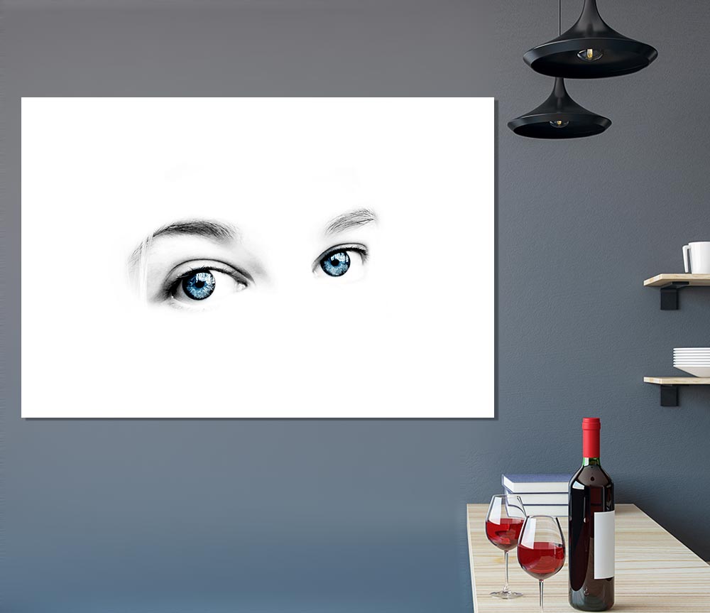 Blue Eyes Print Poster Wall Art