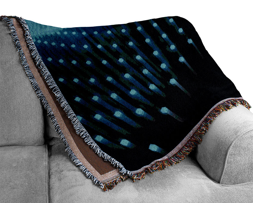 Blue Fairy Lights Woven Blanket