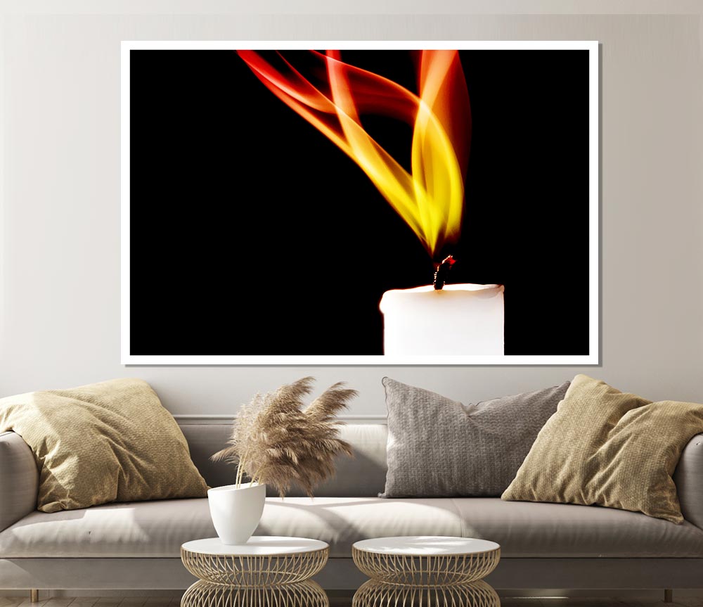 Flame Of A Candle Print Poster Wall Art