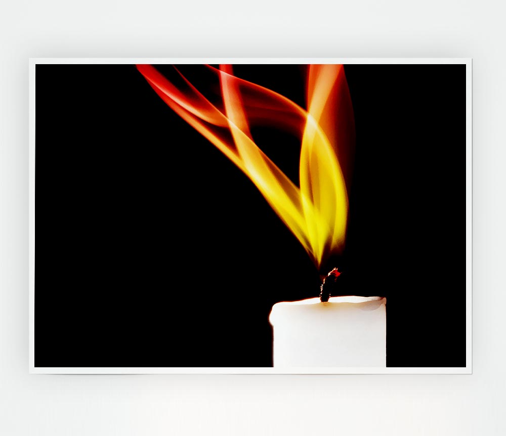 Flame Of A Candle Print Poster Wall Art