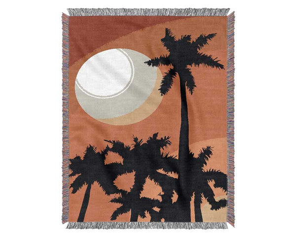 Palm Tree Sun Woven Blanket