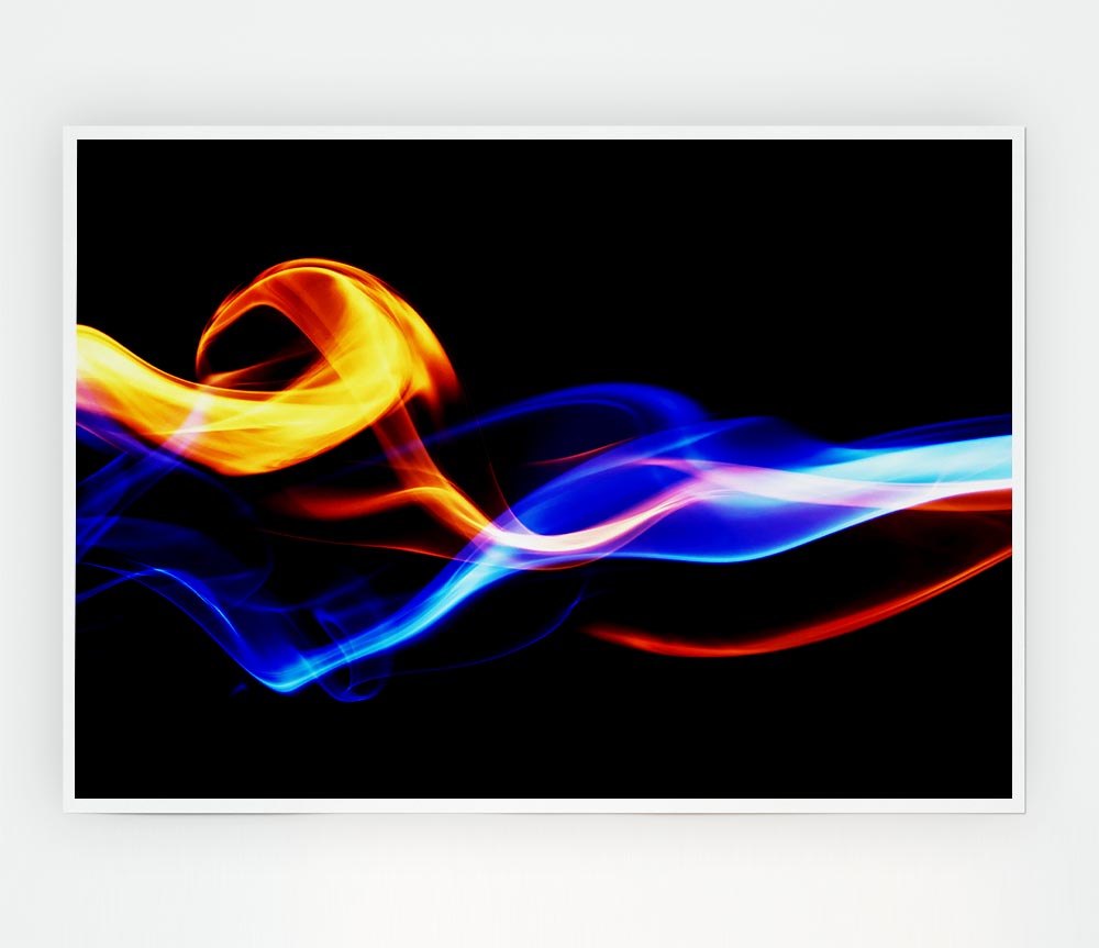 Flames Of Smoke Print Poster Wall Art