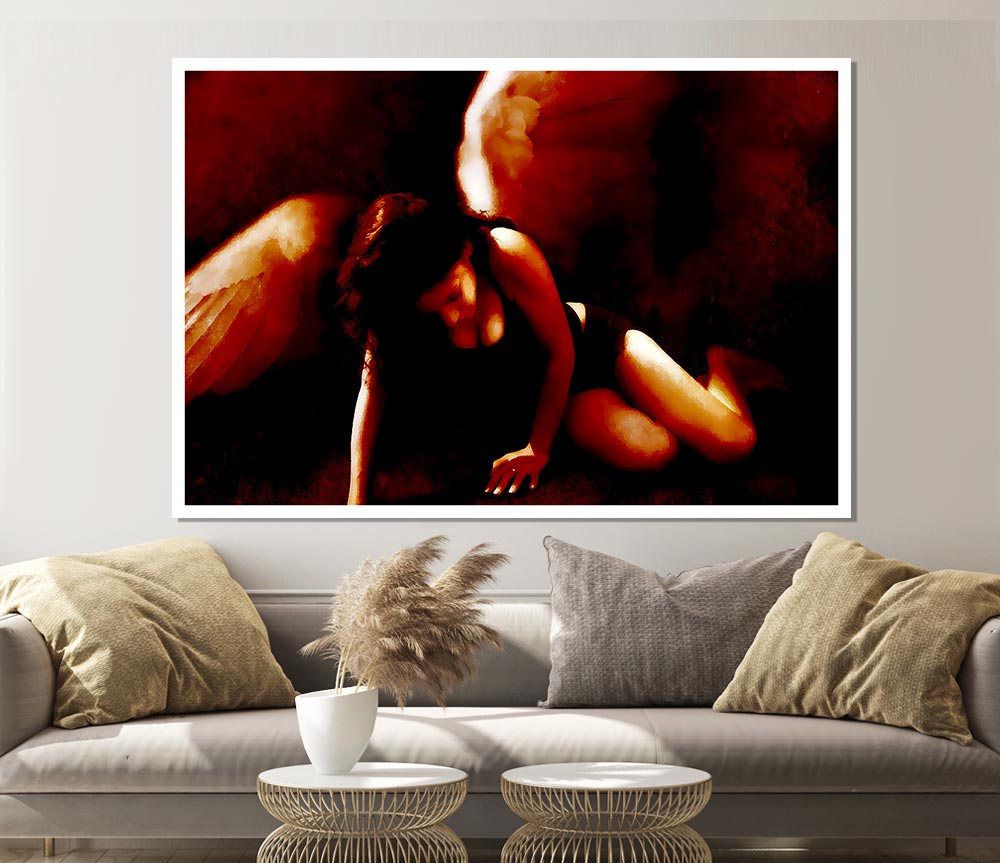 Fallen Angel Print Poster Wall Art