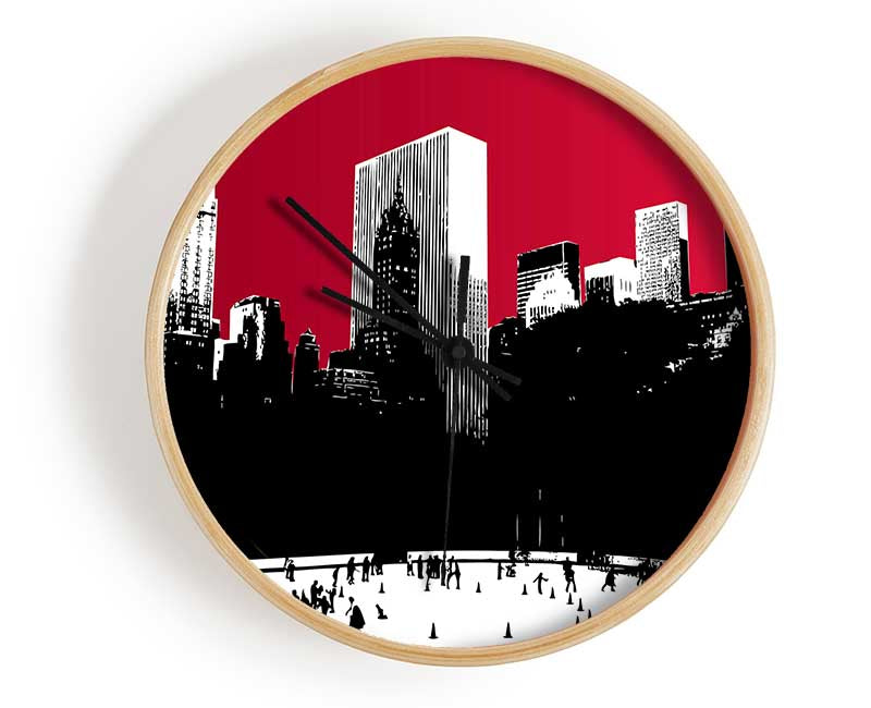 Painting The City Red Clock - Wallart-Direct UK