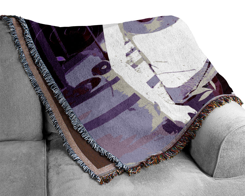 Purple Sunflower Woman Woven Blanket