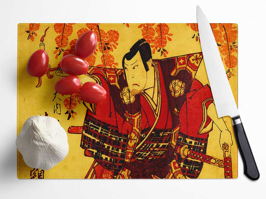 Japanese Warrior Glass Chopping Board