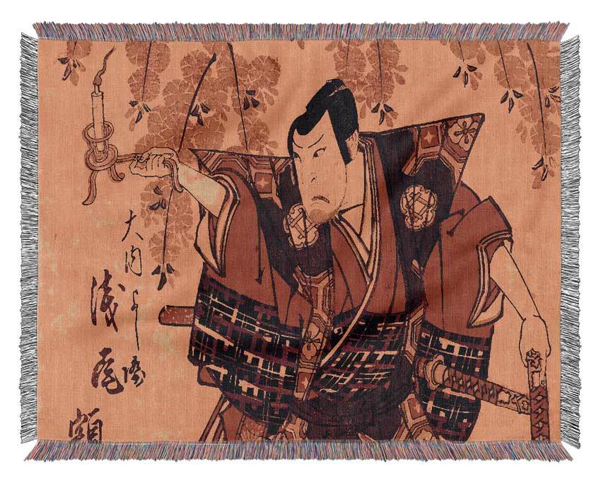 Japanese Warrior Woven Blanket