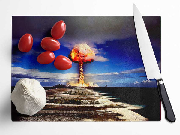 The Atom Bomb Glass Chopping Board