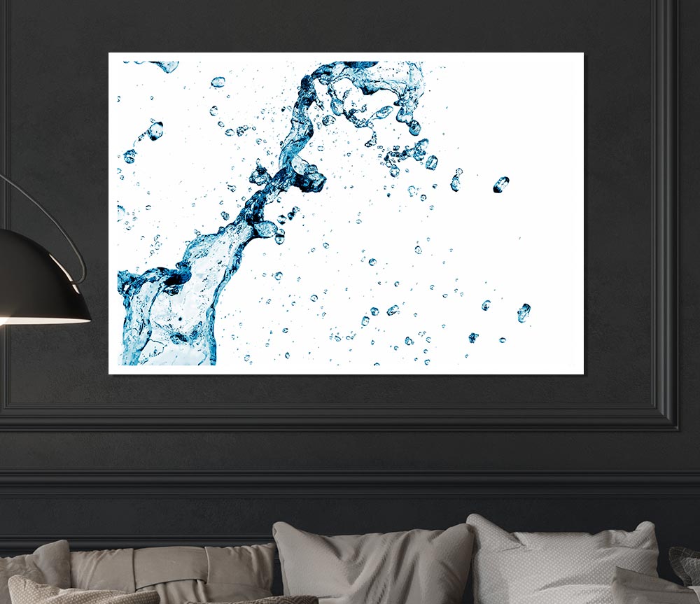 Blue Water Droplet Galore Print Poster Wall Art