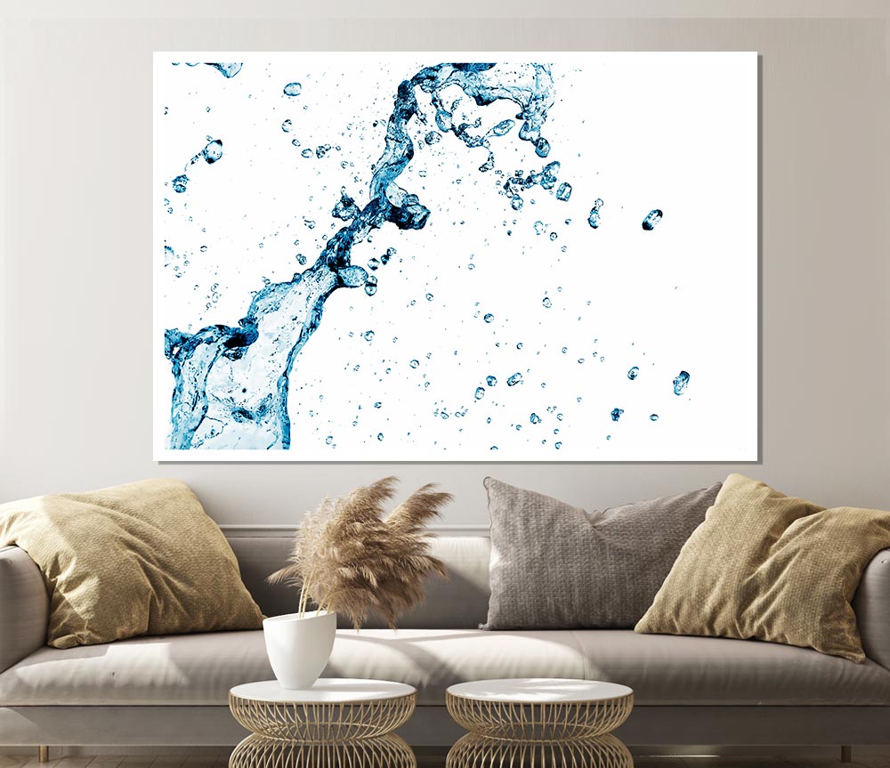 Blue Water Droplet Galore Print Poster Wall Art