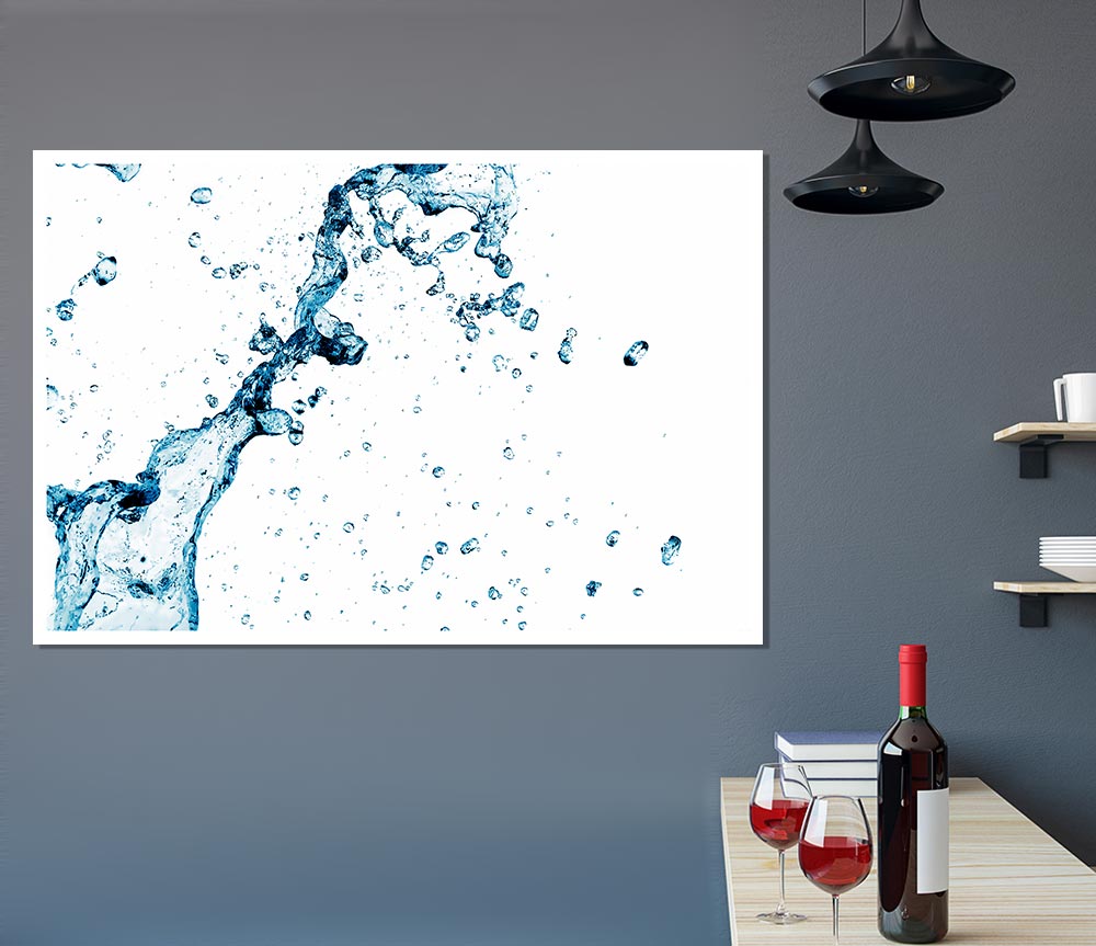 Blue Water Droplet Galore Print Poster Wall Art