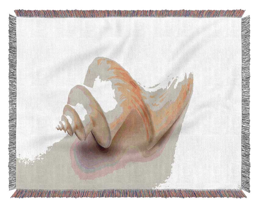 Stunning White Shell Woven Blanket