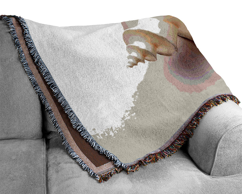 Stunning White Shell Woven Blanket