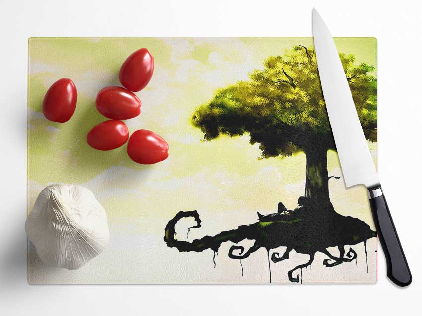 Floating Tree Glass Chopping Board