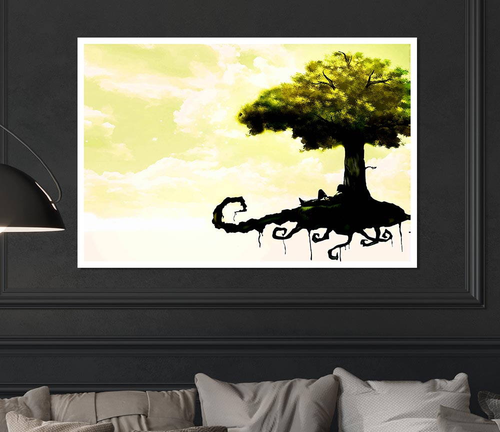 Floating Tree Print Poster Wall Art