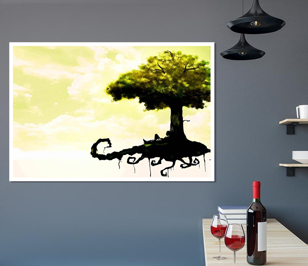 Floating Tree Print Poster Wall Art