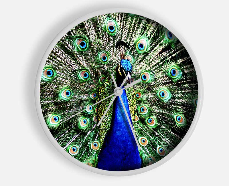 Stunning Peacock Feathers Clock - Wallart-Direct UK