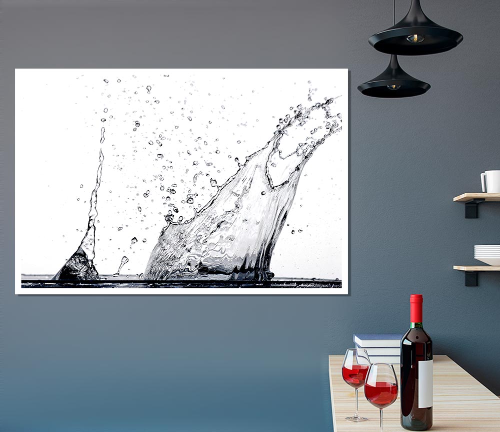 Water Splash Eruption Print Poster Wall Art