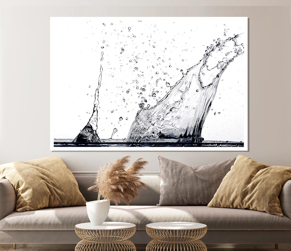 Water Splash Eruption Print Poster Wall Art