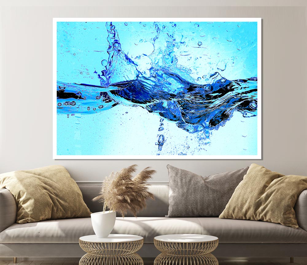 Crash Of The Water Splash Print Poster Wall Art