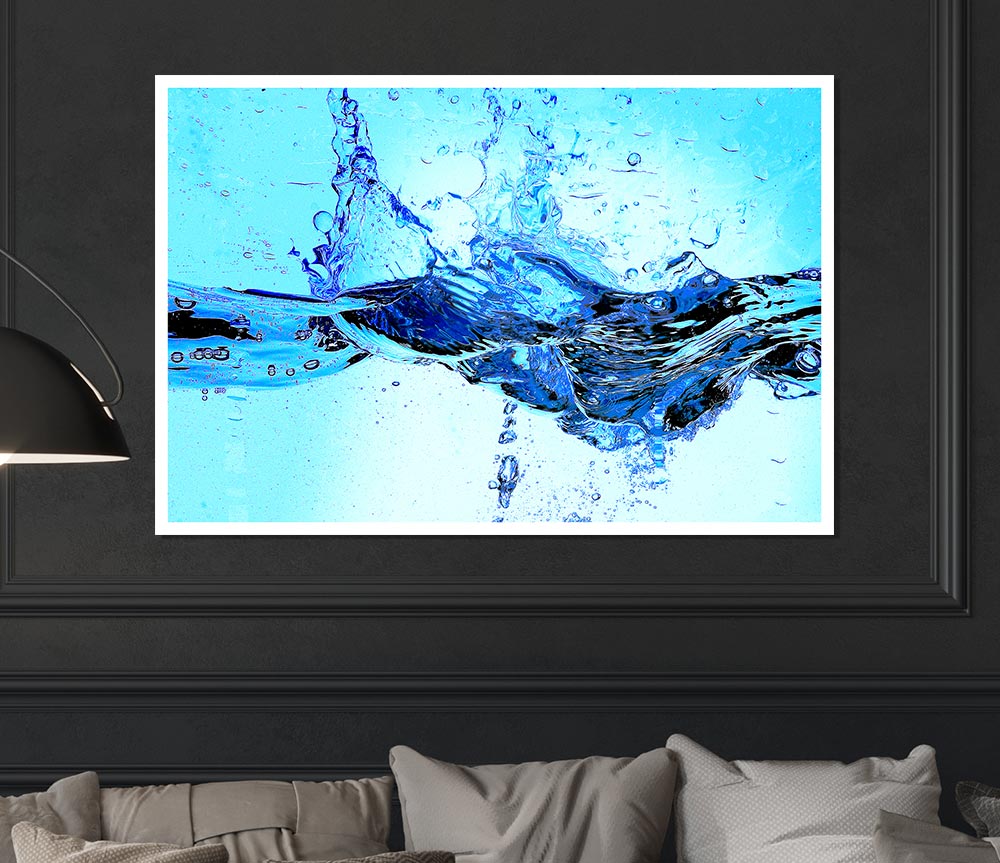 Crash Of The Water Splash Print Poster Wall Art