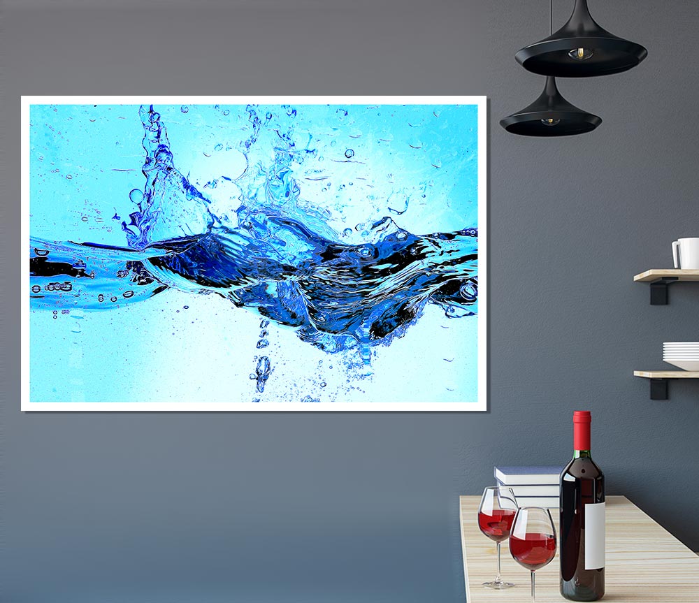 Crash Of The Water Splash Print Poster Wall Art