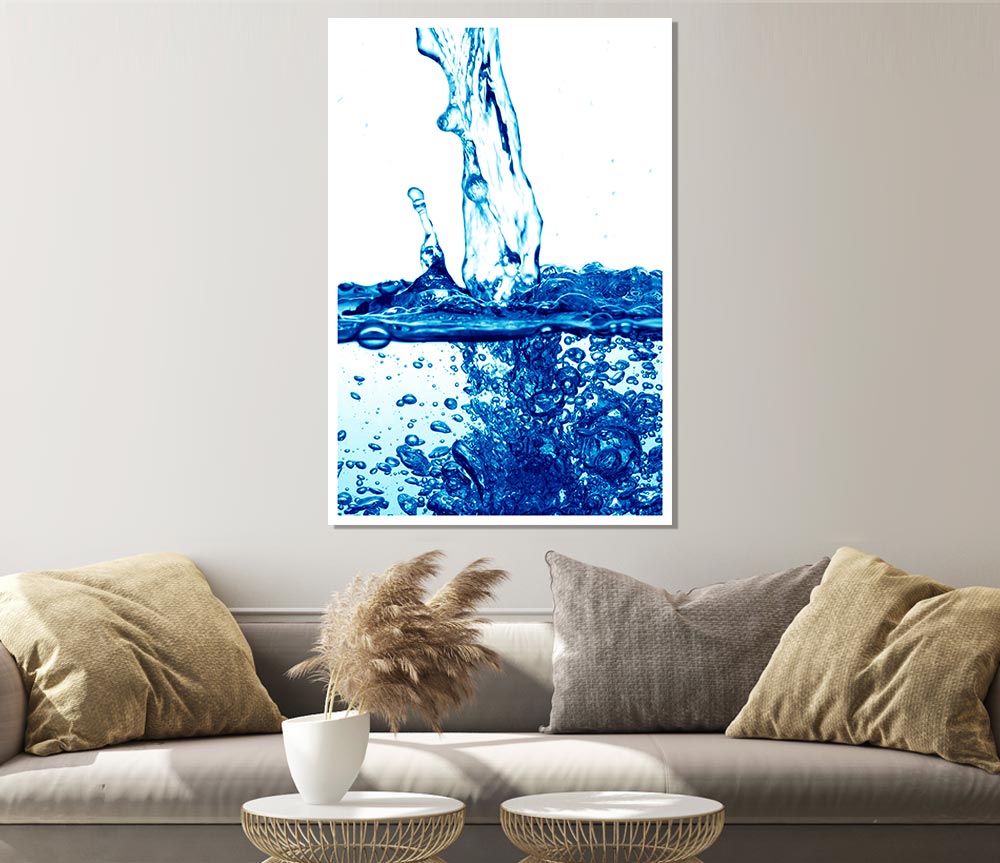 Blue Water Fizz Print Poster Wall Art