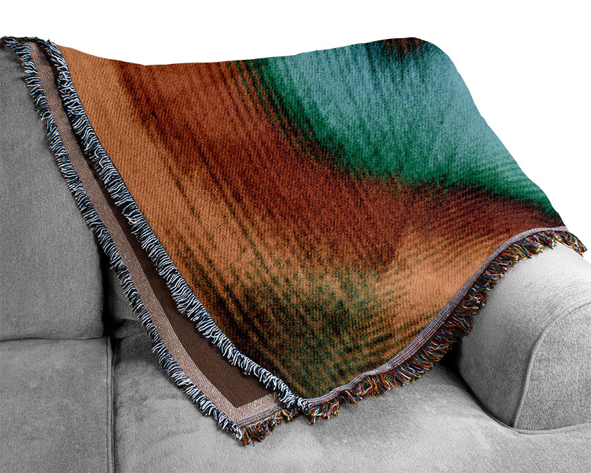 Peacock Feather Eye Close-Up Woven Blanket