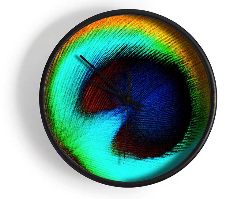 Peacock Feather Eye Close-Up Clock - Wallart-Direct UK