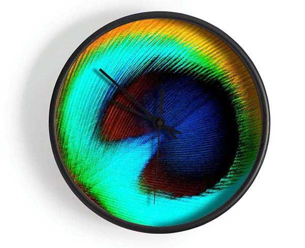 Peacock Feather Eye Close-Up Clock - Wallart-Direct UK