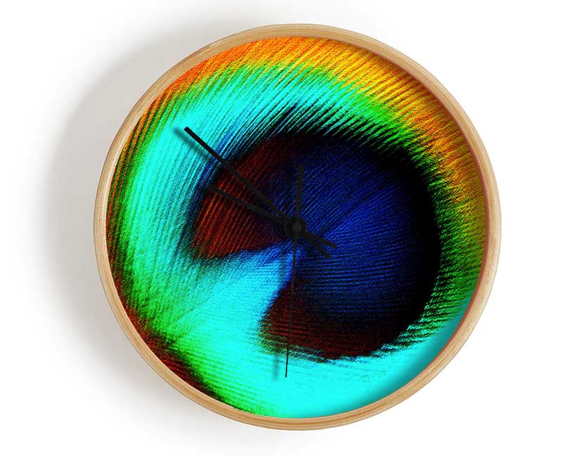 Peacock Feather Eye Close-Up Clock - Wallart-Direct UK