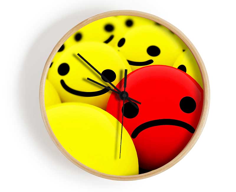 Unhappy Red Clock - Wallart-Direct UK