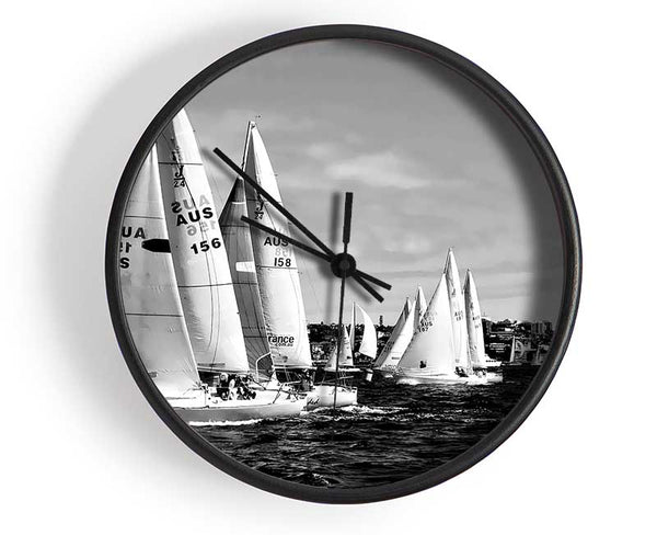 Sailboat Dream B n W Clock - Wallart-Direct UK