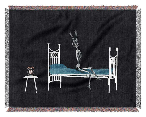 Skeleton Alarm Clock Woven Blanket