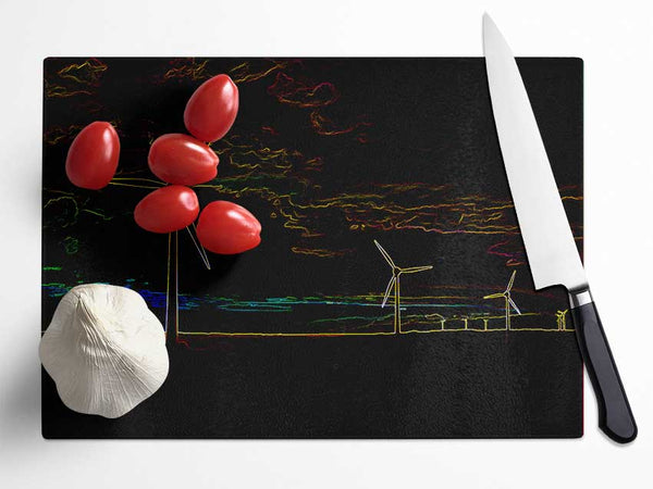 Wind Farm 02 Glass Chopping Board