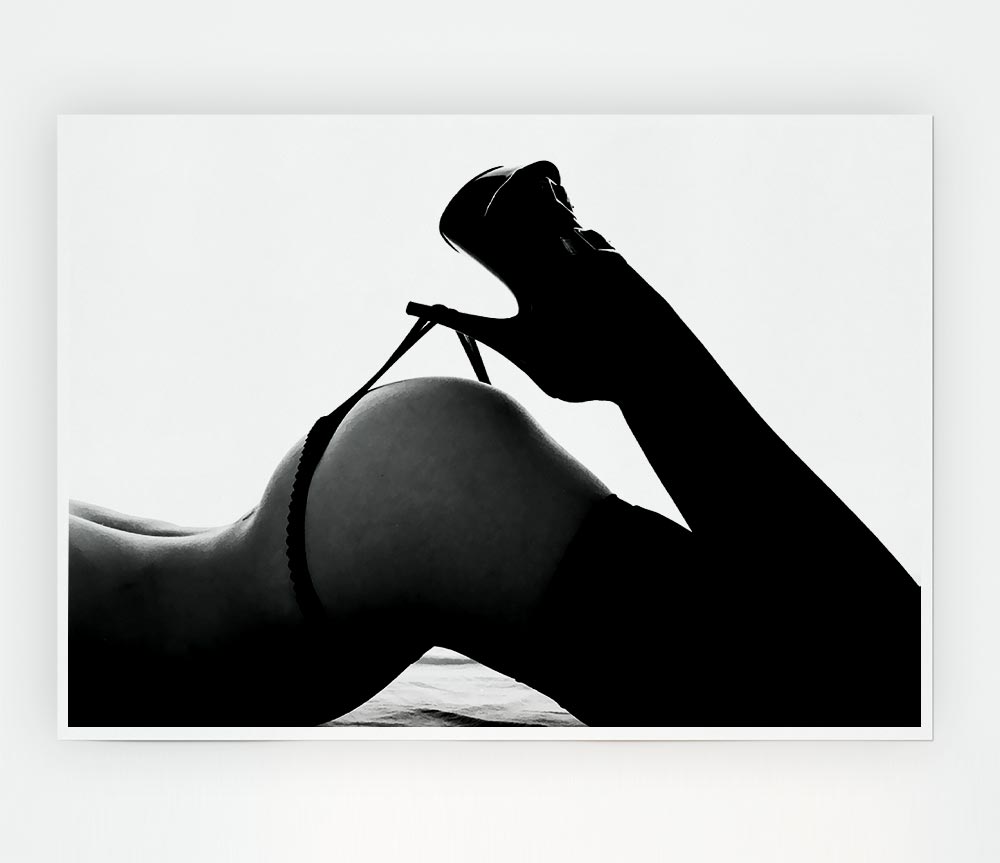 G String Stockings B N W Print Poster Wall Art