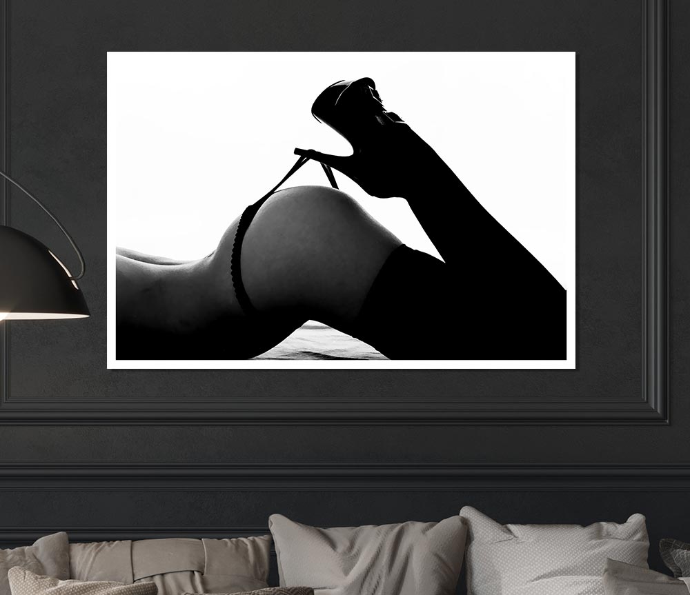 G String Stockings B N W Print Poster Wall Art