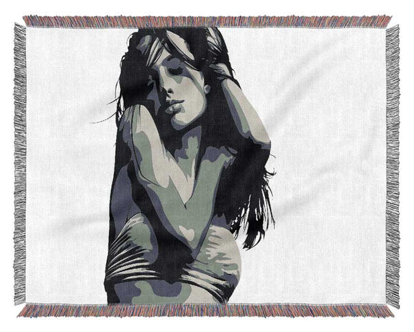 Female Beauty B n W Woven Blanket