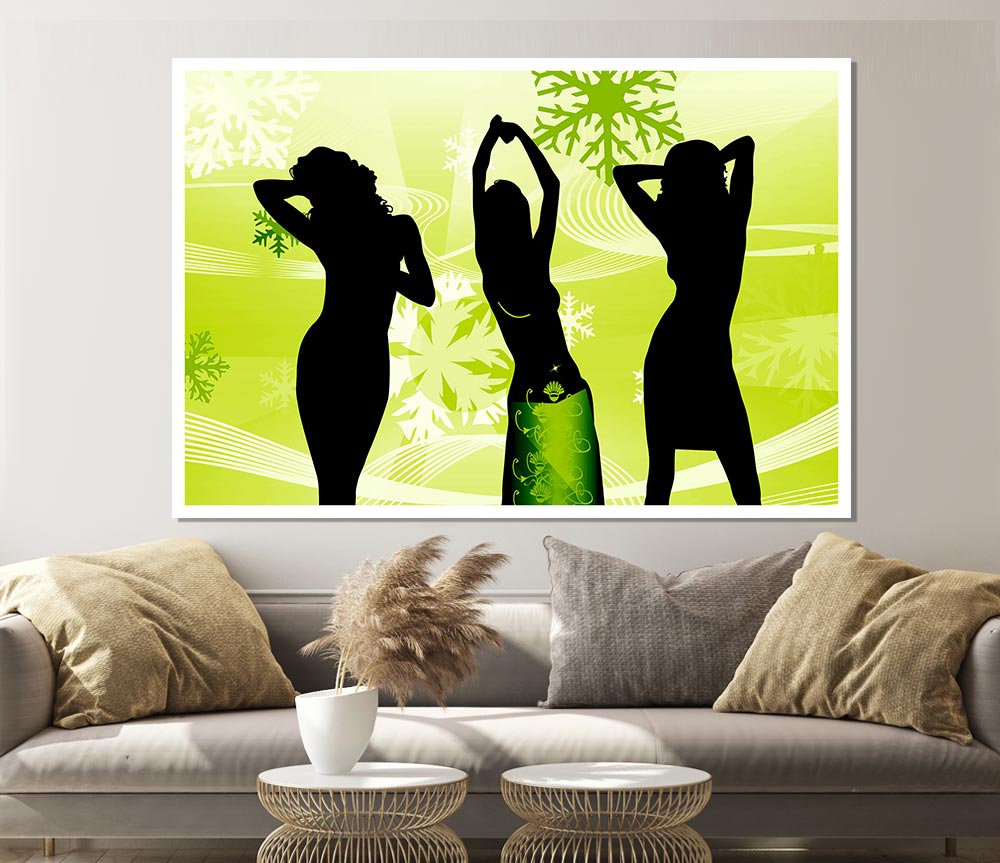 Womanly Shape Lime Print Poster Wall Art