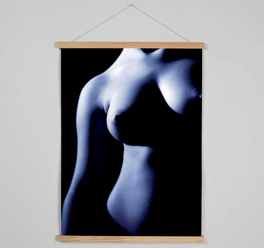 Female Torso Blue Hanging Poster - Wallart-Direct UK