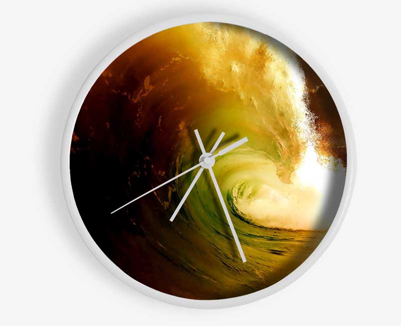 Stunning Orange Sky Wave Clock - Wallart-Direct UK